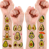 8 Sheets (96PCS) Cute Avocado Temporary Tattoo Stickers Fruit Themed Birthday Party Supplies Decorations Favors For Kids Boys Girls Gifts Classroom School Prizes Rewards